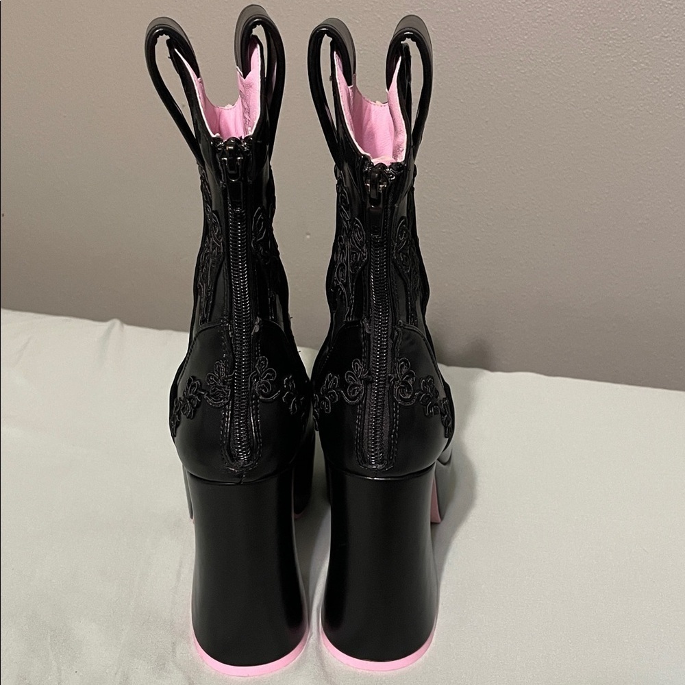 Dolls Kill Sugar Thrillz Follow The Sunset Black Platform Cowboy Boots Size 5M - Picture 5 of 9